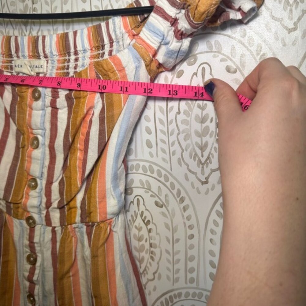 Aeropostale Striped Off Shoulder Smocked Waist Mini Dress XS - Picture 7 of 9